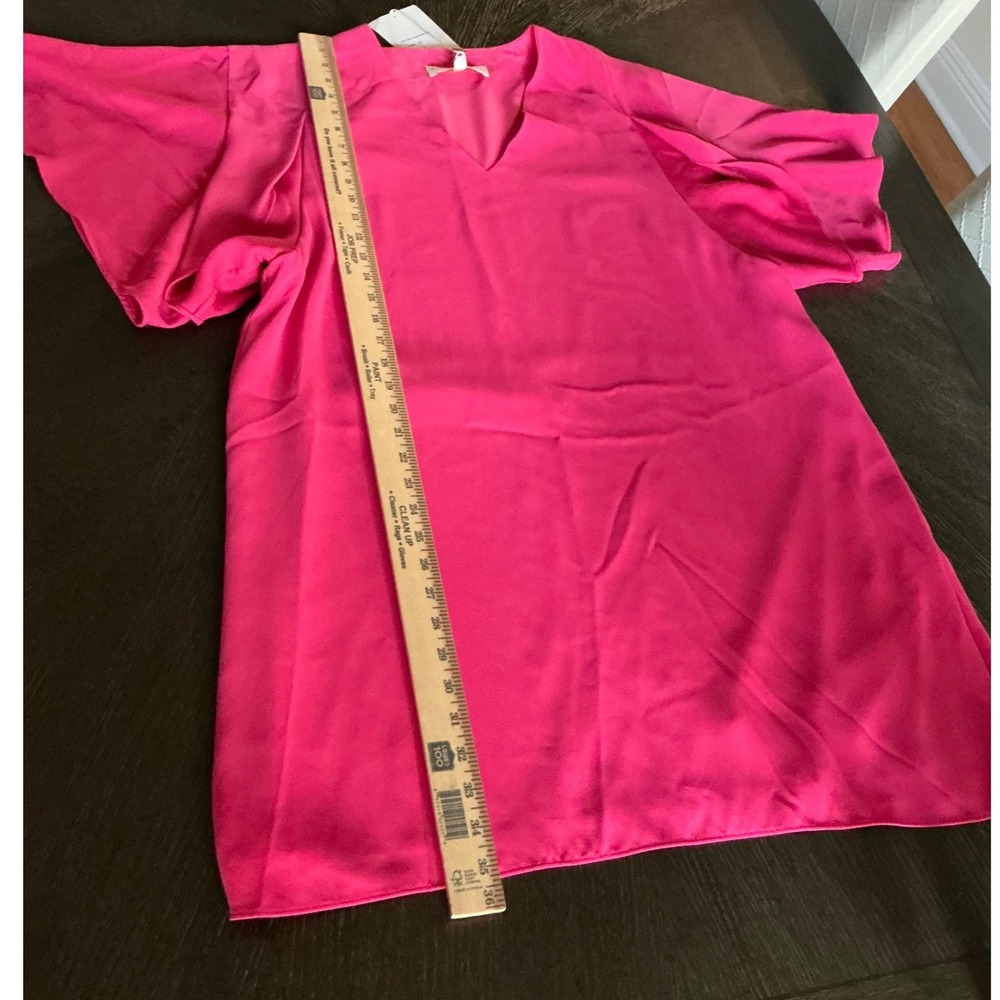 Anna Cate Blair Short Dress XL Beet Pink Flutter Sleeve Shift NWT MSRP $208 - Picture 4 of 11